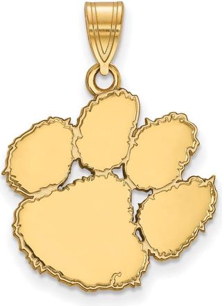 Diamond2Deal 10k Yellow Gold Clemson University Tiger Paw Large Pendant