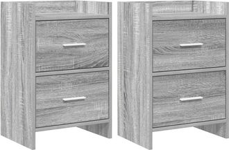 vidaXL Mesas De Noche 2 Uds. Sonoma Gris 40 X 30 X 60 Cm Vidaxl