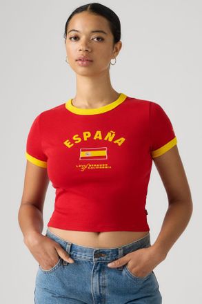 Levi's T-shirt Ringer da donna Levis Spagna - Donna - 2XS - Rosso / X Espana