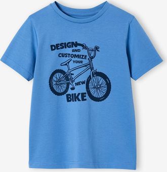 Vertbaudet T-Shirt mit Print f&uuml;r Jungen BASIC mittelblau