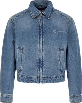 Jacquemus Blue Logo Shirt Collar Jacket