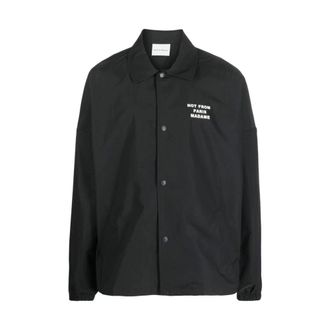 Dr&ocirc;le de Monsieur Light Jackets, male, Black, Size: L Black/White Logo Embroidered Waistcoat
