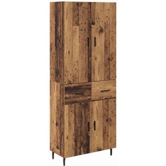 vidaXL Highboard Old Wood 69.5 x 34 x 180 cm Engineered Wood and Glass vidaXL