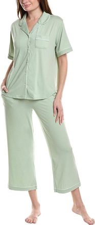 Flora Nikrooz Flora By Flora Nikrooz 2Pc Knit Notch Collar Capri Pajama Set