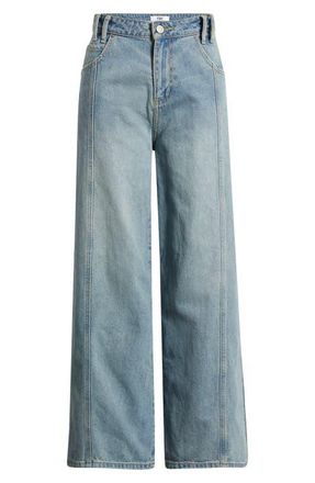 YMI Relaxed Extra Baggy Wide Leg Jeans in Medium Blue at Nordstrom, Size 11
