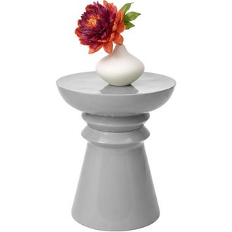 Relaxdays Relaxdays Side Table & Stool, Cone Design, Living Room Decor, HxD: 45 x 38 cm, Metal, Light Grey