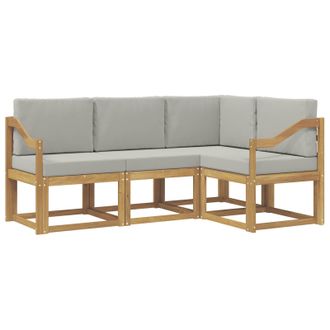 vidaXL Conjunto De Sof&aacute;s De Exterior 4 Pcs Blanco Y Gris Claro Vidaxl