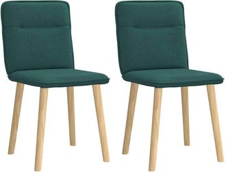 vidaXL Sedie da Pranzo 2 pz Verde Scuro in Tessuto - Vidaxl