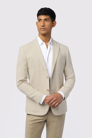 Ted Baker Mens Monro Slim Fit Puppytooth Jacket - Nude Wool - Size 44 (Chest)