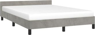 vidaXL Vidaxl - Estructura De Cama Sin Colch&oacute;n Terciopelo Gris Claro 140x200 Cm
