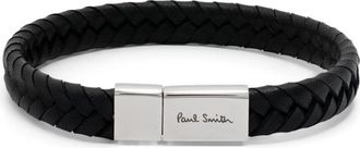 Paul Smith braided leather bracelet - men - Calf Leather/Zinc/Copper - OS - Silver