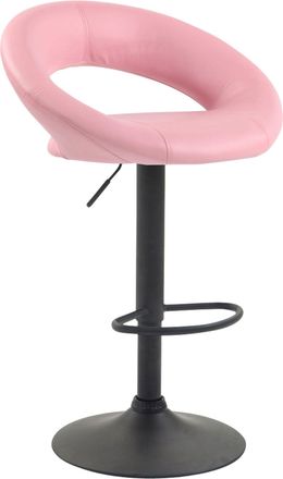 Clp Taburete Olinda Tapizado En Simil Cuero Rosado Negro