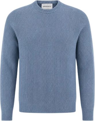Amaranto Trui met ronde hals - Heren - Ronde hals truien - Blauw - L - Truien & Vesten