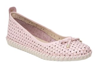 Bottero Womens Ballerina Open Cut Weave Flat Shoe In Pink