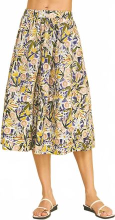 Pinch Design Womens Floral Print A-Line Skirt In Purple Multi