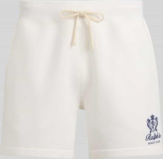 Polo Ralph Lauren Regular Fit Sweatshorts mit Logo Stitching in Weiss, Gr&ouml;&szlig;e XL