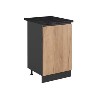 Vicco Mueble Bajo De Cocina R-line, Roble Dorado/antracita, 50 Cm Encimera Antracita, Vicco