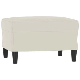 vidaXL Poggiapiedi Crema 60x50x41 Cm In Velluto - Vidaxl