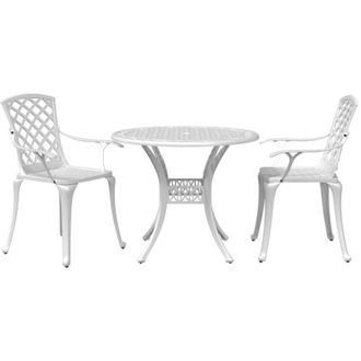 vidaXL Mesa Y Sillas De Bistr&oacute; 3 Piezas Aluminio Fundido Blanco Vidaxl