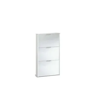 F.R.S. Frs - Mueble Zapatero 3 Trampones Almanzora Acabado Blanco, 60 Cm(ancho) 113 Cm(altura) 22 Cm(fondo)