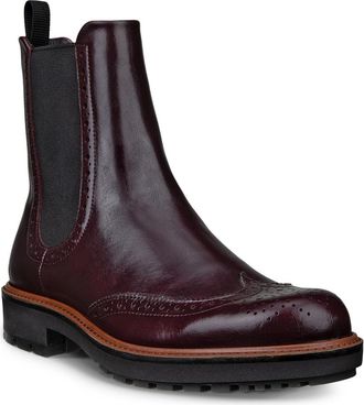 Ecco Metropole Oslo Wingtip Chelsea Boot in Dark Ruby at Nordstrom, Size 8-8.5Us