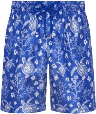 Vilebrequin Silk Bermuda Shorts X-Ray Turtles - Heren - Strandmode - Blauw - M - Badmode