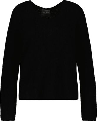 Mos Mosh MMThora V-Neck Knit - Heren - Ronde hals truien - Zwart - L - Wol - Truien & Vesten