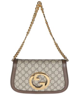 Gucci Beige, Brown Gg Supreme Coated Canvas, Blondie Shoulder Bag (Authentic Pre-Loved)