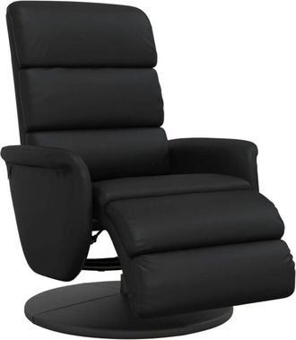 vidaXL Vidaxl - Sill&oacute;n Reclinable Con Reposapi&eacute;s Cuero Sint&eacute;tico Negro