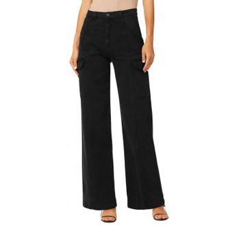Hudson Womens High Rise Wide Leg Cargo Pant In Black
