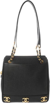 Chanel Black Grained Calfskin Tote Bag (Pre-Owned)