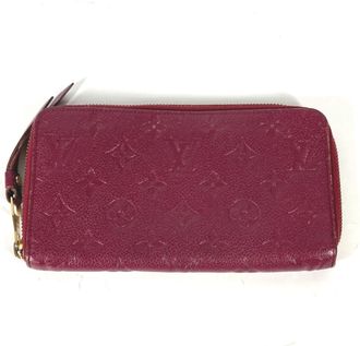Louis Vuitton Aurore Red Color Monogram Empreinte Leather Long Bill Wallet (Bi-Fold) (Pre-Owned)