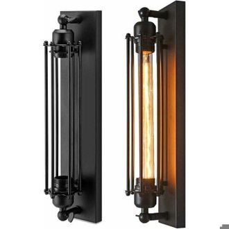 OEM Lampada Da Parete In Ferro Battuto In Stile Industriale Retr&ograve;, Portalampada E26/e27, Stile Vintage, Adatta Per Corridoio, Lampadina Non Inclusa