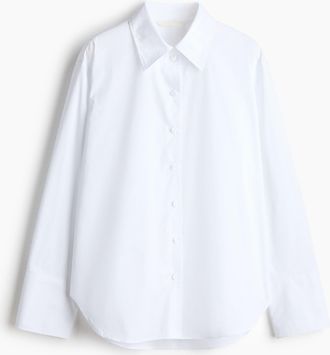 H&M Bluse aus Baumwollpopeline - Weiss