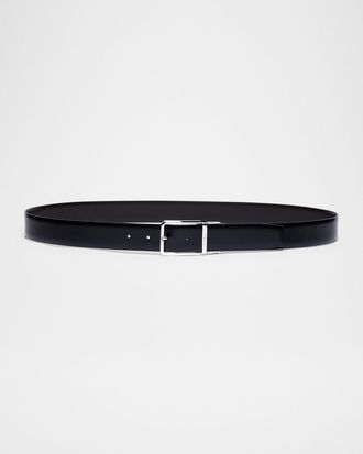 Santoni Men & apos;s Smooth Leather Reversible Belt