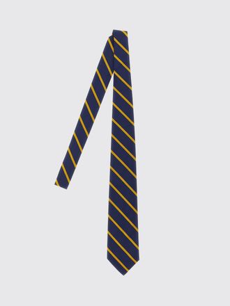 Polo Ralph Lauren Cravatta in seta a righe con logo applicato stile college