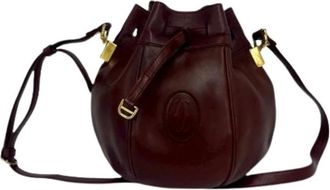 Cartier Pre-owned Pochette Schoudertas - Dames - Vintage Tas - Rood - ONE Size - Leer - Vintage