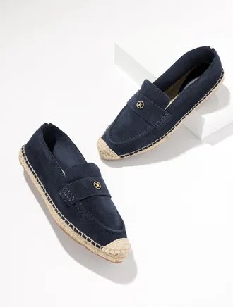 Talbots Isla Suede Espadrille Loafers - Blue - 10 1/2 M Talbots
