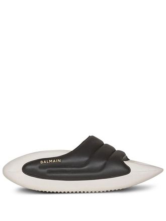 Balmain quilted B-IT mules - men - Polyethylene vinyl acetate (PEVA)/Lambskin/Lambskin - 41 - Black