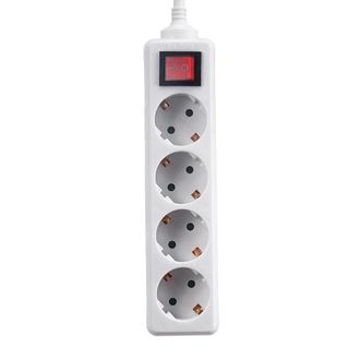 OEM Regleta El&eacute;ctrica Est&aacute;ndar Europea, 4 Enchufes, 1,5 Metros