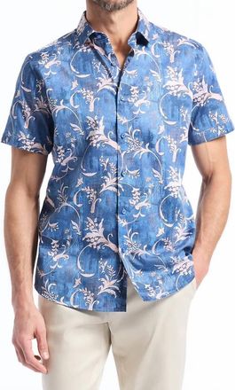Robert Graham Junipero Woven Short-Sleeve Shirt In Blue