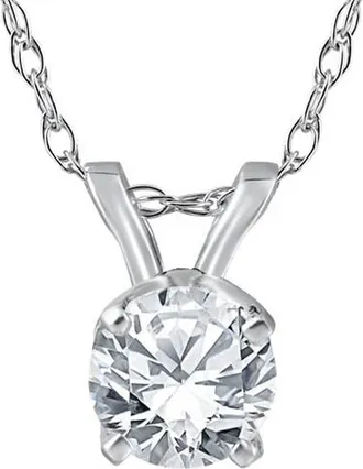 Pompeii3 3/4 ct Diamond Solitaire Pendant 14K White Gold Certified