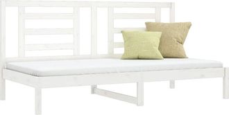 vidaXL Sofá cama sin colchón madera maciza de pino blanco 90x200 cm Vidaxl