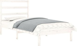 vidaXL Bed Frame without Mattress White 75x190 cm Small Single Solid Wood Vidaxl
