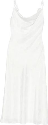 Rotate Midi Slipjurk - Dames - Feestkleedjes - Wit - XS - Polyester - Kleedjes