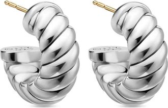 David Yurman Orecchini Sculpted Cable Shrimp in argento sterling (20,5mm)