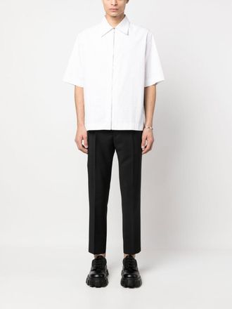 Prada Mens Mohair-wool Tailored Trousers - Black - Size EU 50 (Mens)