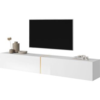 Selsey Selsey - bisira - Mobile tv - 200 cm - bianco con inserto dorato