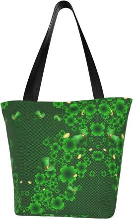 AOOEDM St PatrickS Day Pattern Tote Bag Women Capacity Shoulder Grocery Shopping Bags