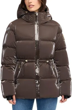 Scotch & Soda Enola Water Repellent Channel Quilted Down Jacket in Dark Oat at Nordstrom Rack, Size Large